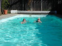 Pool with Carol and Sid, swimming