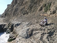 Tom and granddad at the Pacific Ocean