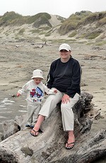 3/4 of our family on a stump