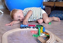 Tom with his train