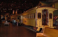 Well-maintained cars and engines in Sacramento Railroad Museum