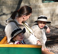 Spring has caught us performing a hat fashion presentation in our train park