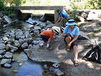 Tom, Lisa, Lucas and Carol near a creek