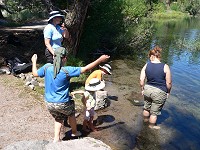 Lucas, Carol, Lisa, Tom and Gabka in Manzanita Lake