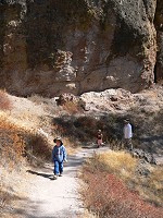 Family in switchbacks at Pinnacles