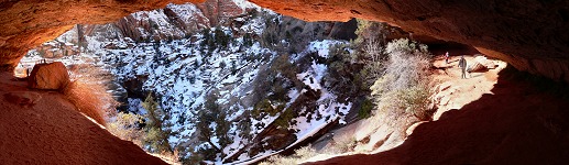 Trail led through a sandstone cave