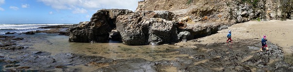 Children and the ocean (Davenport Landing)