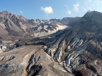 Detail kráteru Mount St. Helens