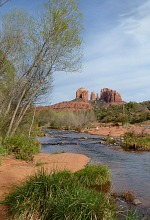 Vyhlídka od Dubového potoka, Cathedral Rock, Sedona, Arizona Vyhlídka od Dubového potoka, Cathedral Rock, Sedona, Arizona
