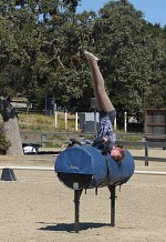 Na barelu se může Lisa pustit i do odvážnějších kousků.