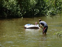 Olík a Tom na řece San Lorenzo.