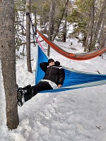 Easy going on snow-shoe trails.