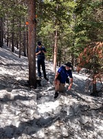 Legolas se vznáší nad závějí, do které se hroši propadají.