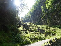 Kossdalssvingane: do kopce serpentinami proti slunci.